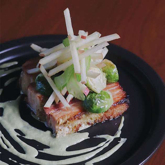 Pork Belly, Fuji Apple, Celery, Brussels Sprouts, Jalapeño & Mustard