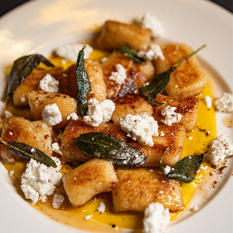 Gnocchi with Pumpkin Puree Goats Cheese and Sage